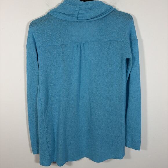 Lilly Pulitzer Long Sleeve Open Front Aqua Blue Cardigan Beachy Coastal Small - Picture 5 of 7